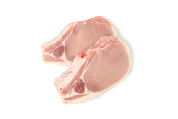 Raw meat for steak isolated on white background