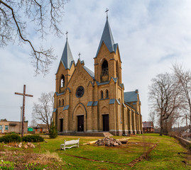 Fototapeta na wymiar Historic church in the village