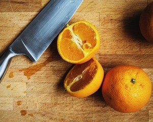 orange and knife