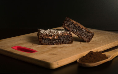 Brownie on wood