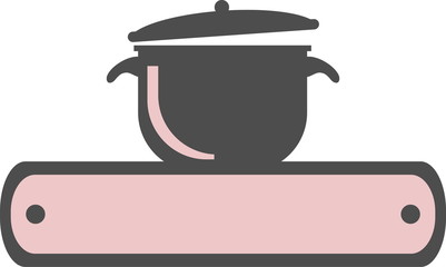 home cuisine logo, pan icon