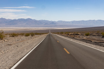 straight road in desert of death valley