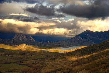 Idyllic landscape in the mountains of Somiedo in Asturias