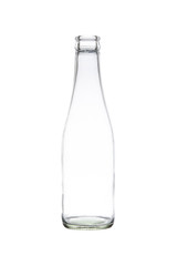 Empty Glass bottle isolated on white with clipping path