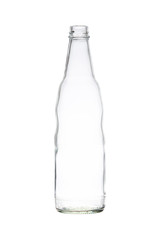 Empty Glass bottle isolated on white with clipping path