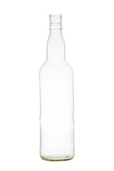 Empty Glass bottle isolated on white with clipping path