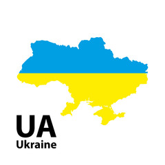 Map of Ukraine with Flag