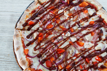 Italian pizza on a gray background