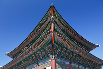 Fototapeta na wymiar Gyeongbokgung Palace, Palace of Shining Happiness, Seoul, South Korea, Asia - shot November 2013