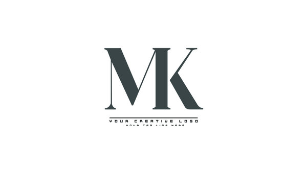 MK KM abstract vector logo monogram template