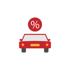 car, discount line illustration icon on white background