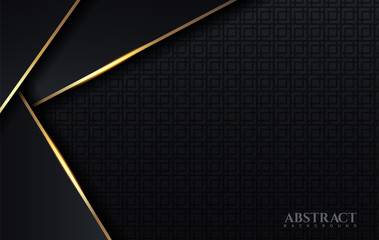 Abstract shape dark and golden color luxury background design template