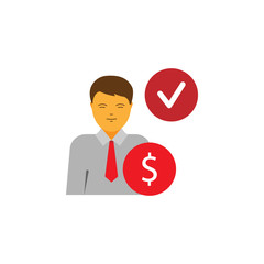 sales agent line illustration icon on white background