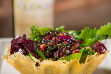Protein Bowl made from Baked Cheese