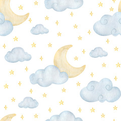 Watercolor baby patterns, decorative elements