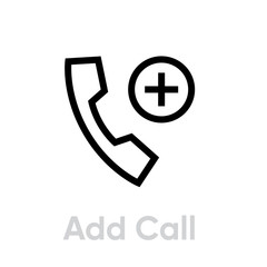 Add Call icon. Editable Vector Outline.