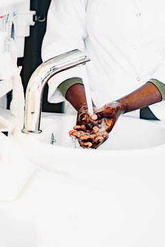 Washing hands in healthcare institution