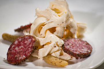 Fresh Mozzarella with Hard Salami