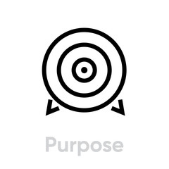 Purpose Target icon. Editable line vector.