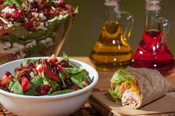 Summer Salad with Half a Wrap