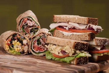A Selection of Sandwiches and Wraps