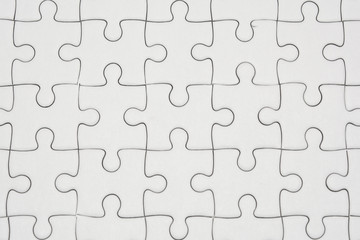 White jigsaw puzzle pattern background