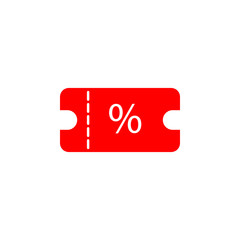 discount voucher line illustration icon on white background