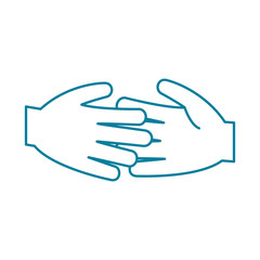 happy friendship day celebration shaking hands line style icon