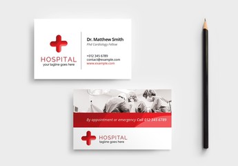 Hospital Business Card Layout for Medical Doctors