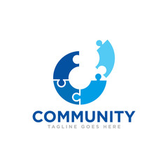 Puzzle Pieces Logo Design Vector