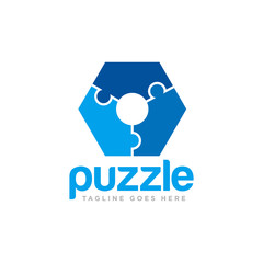 Puzzle Pieces Logo Design Vector