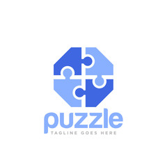 Puzzle Pieces Logo Design Vector