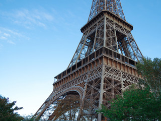 
Fragment of the Eiffel Tower, Paris, France, deserted, no tourists, self-isolation, quarantine, stay at home