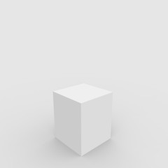 3d gray white cube and box podium .. minimal scene studio background. Abstract 3d geometric shape object illustration render. Display for online business product.