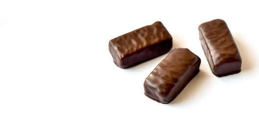 chocolate marshmallow candy isolated on white background