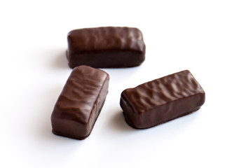 chocolate marshmallow candy isolated on white background