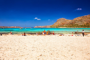 Fototapeta na wymiar GRAMVOUSA - BALOS, THE CRETE ISLAND, GREECE - JUNE 4, 2019.