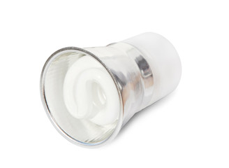 Energy saving lamp with reflector isolated on white.