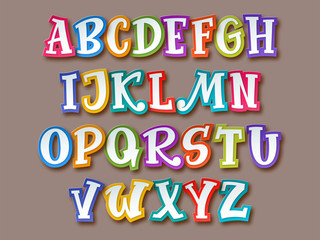 comic childrens papercut alphabet