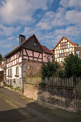 Fototapeta na wymiar In den Straßen der Altstadt von Lißberg, Gemeinde Ortenberg in der Wetterau, Hessen, Deutschland