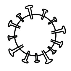 coronavirus bacterium. Covid-19 2019-ncov infection on white bacrgound. Simple vector illustration