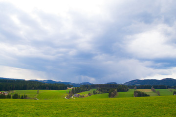 Fototapeta premium Austria, Alps mountains and landscape, hiking in the mountains, styria.