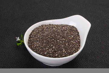 Dietary Chia seeds in the bowl