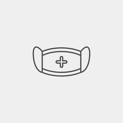 Obraz premium Safety breathing mask flat vector icon. Dust protection respirator and breathing medical respiratory mask icon