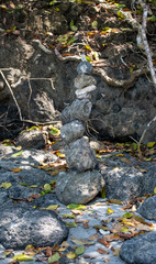 Rock cairn on beach