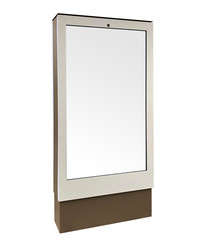 Digital media blank black and white screen modern panel, signboard for advertisement design in a shopping center, gallery. Mockup, mock-up, mock up digital info kiosk with clipping path.