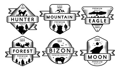 Collection Labels Animals and Nature Set Logo