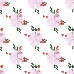 Seamless pattern with abstract flowers. Creative color floral surface design. Vector background.