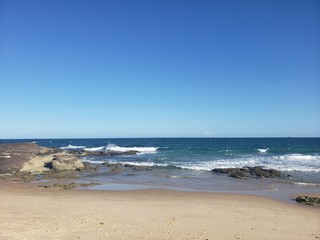 Obraz premium praia, areia, mar, férias, natureza, pedras, pegadas