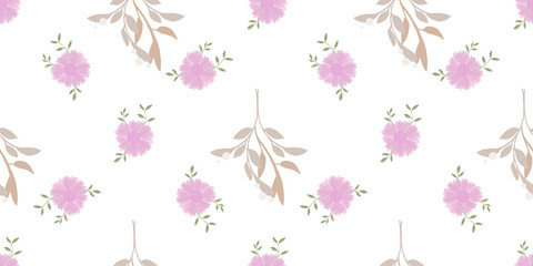 Fototapeta na wymiar Seamless pattern with abstract flowers. Creative color floral surface design. Vector background.